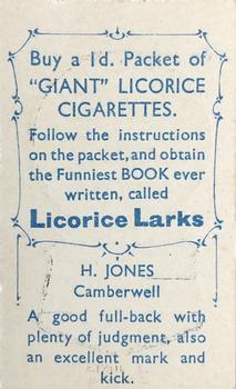 1933 Giant Brand Australian Licorice League and Association Footballers #NNO Harry Jones Back